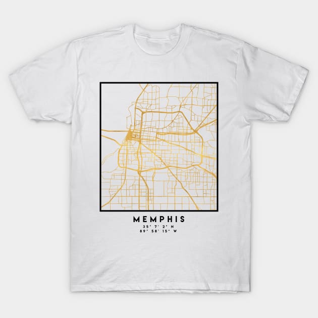 MEMPHIS TENNESSEE CITY STREET MAP ART T-Shirt by deificusArt